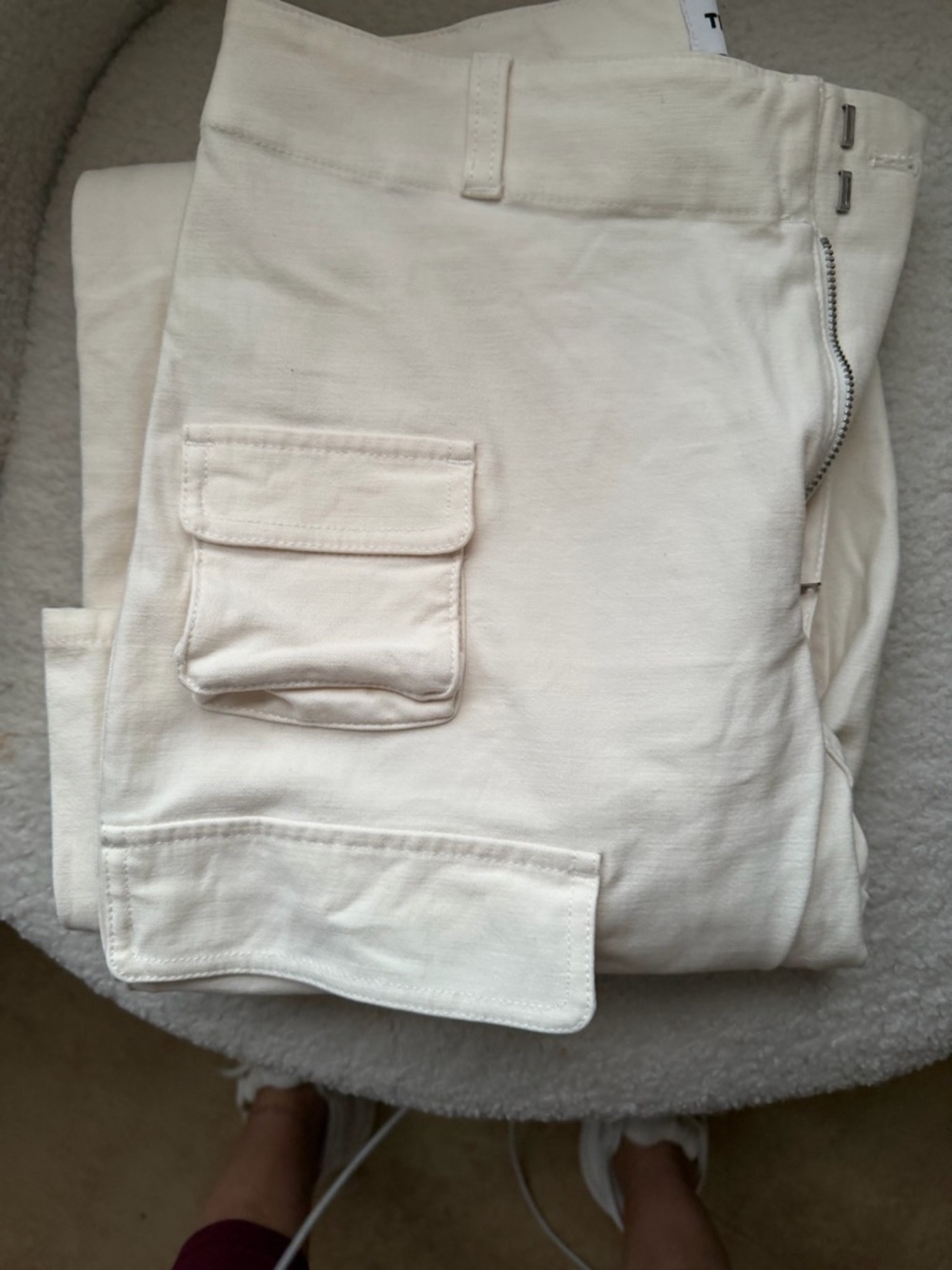 TNA cream Cargo Pants with Flap Pockets
